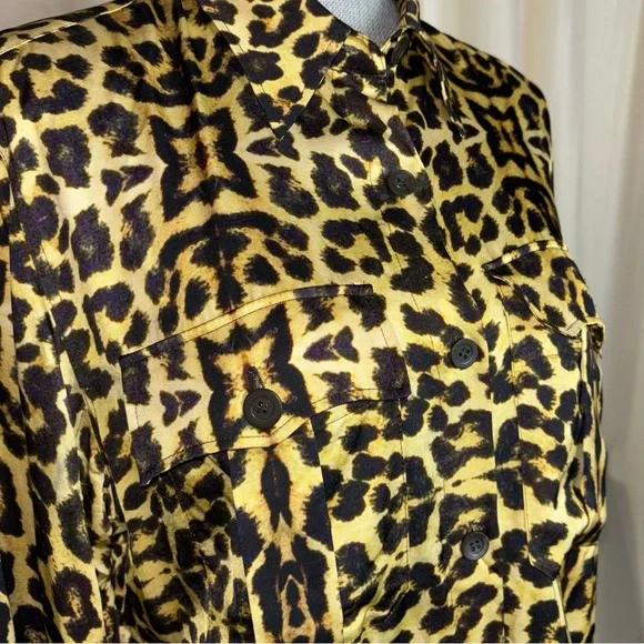 Dries Van Noten Viscose Animal Print Button Down Blouse - Picture 3 of 14